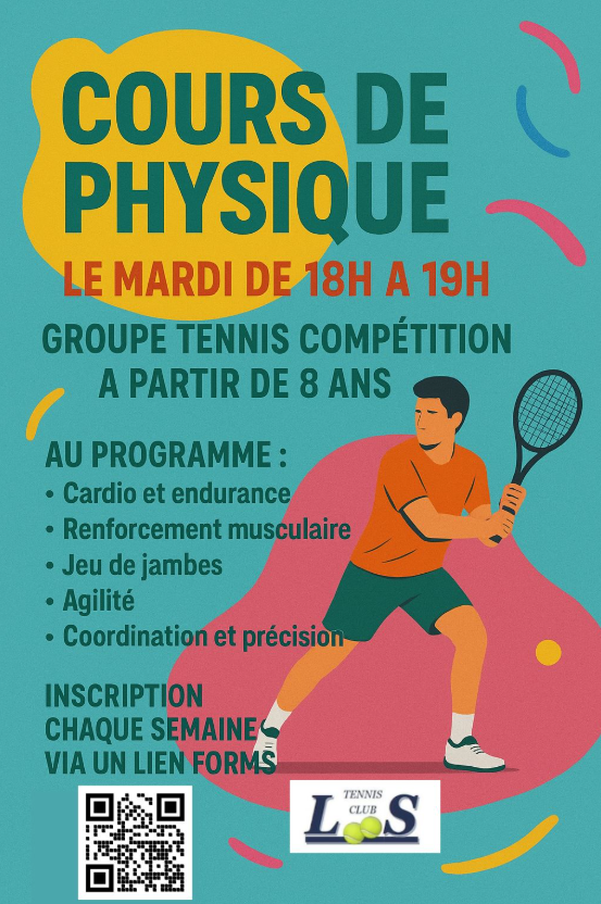 Cours de Tennis Physique le Mardi !