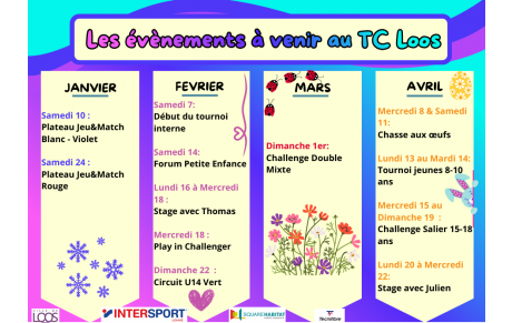 Evènements du club (deuxième partie de saison 2025/2026)